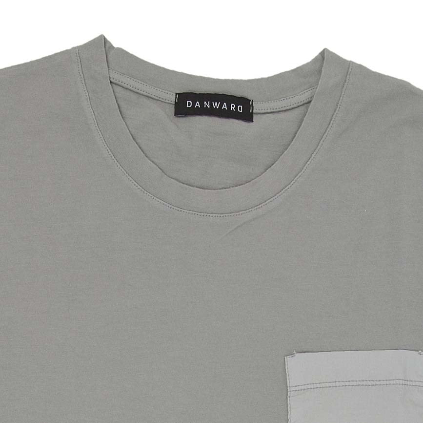 COTTON JERSEY-POPELINE GARMENT DYED LONG SLEEVE CREW NECK T-SHIRT