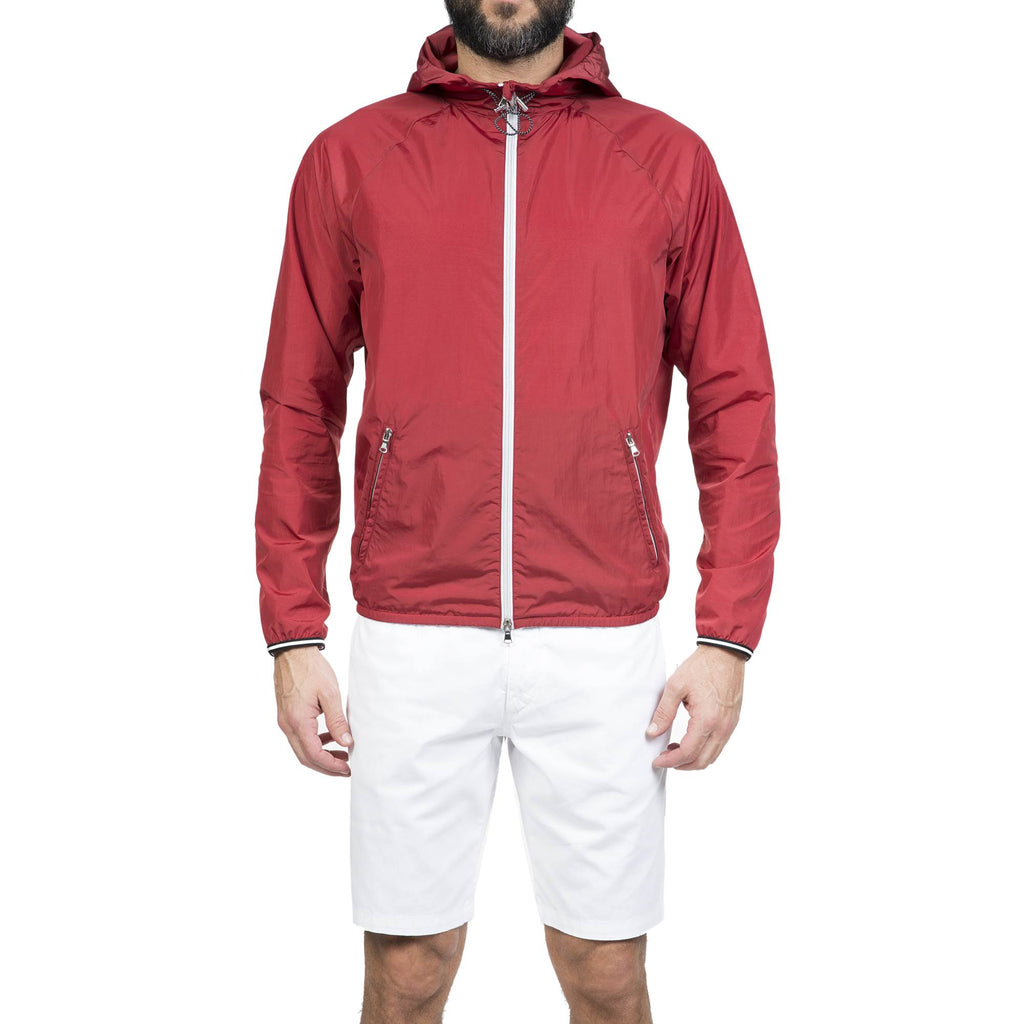 HOODED WIND BREAKER WITH RAGLAN SLEEVES