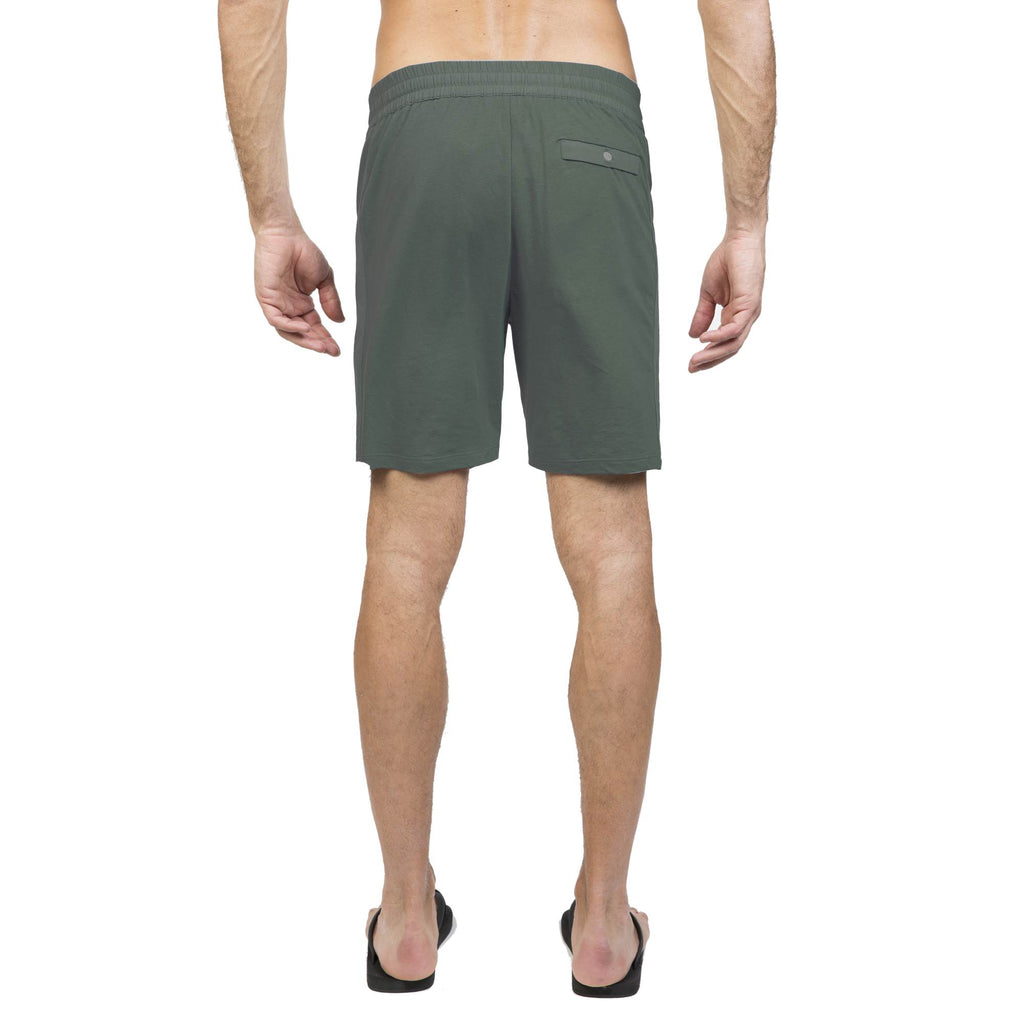 JERSEY-POPELINE GARMENT DYED DRAWSTRING SHORT