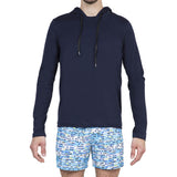 COTTON JERSEY LONG SLEEVE TEE SHIRT WITH HOOD