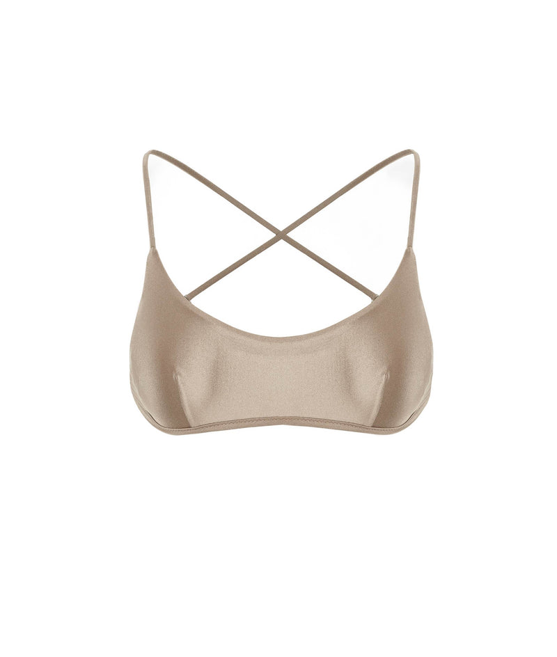 GOLD MALTA BIKINI TOP WITH CRISS-CROSS STRAPS