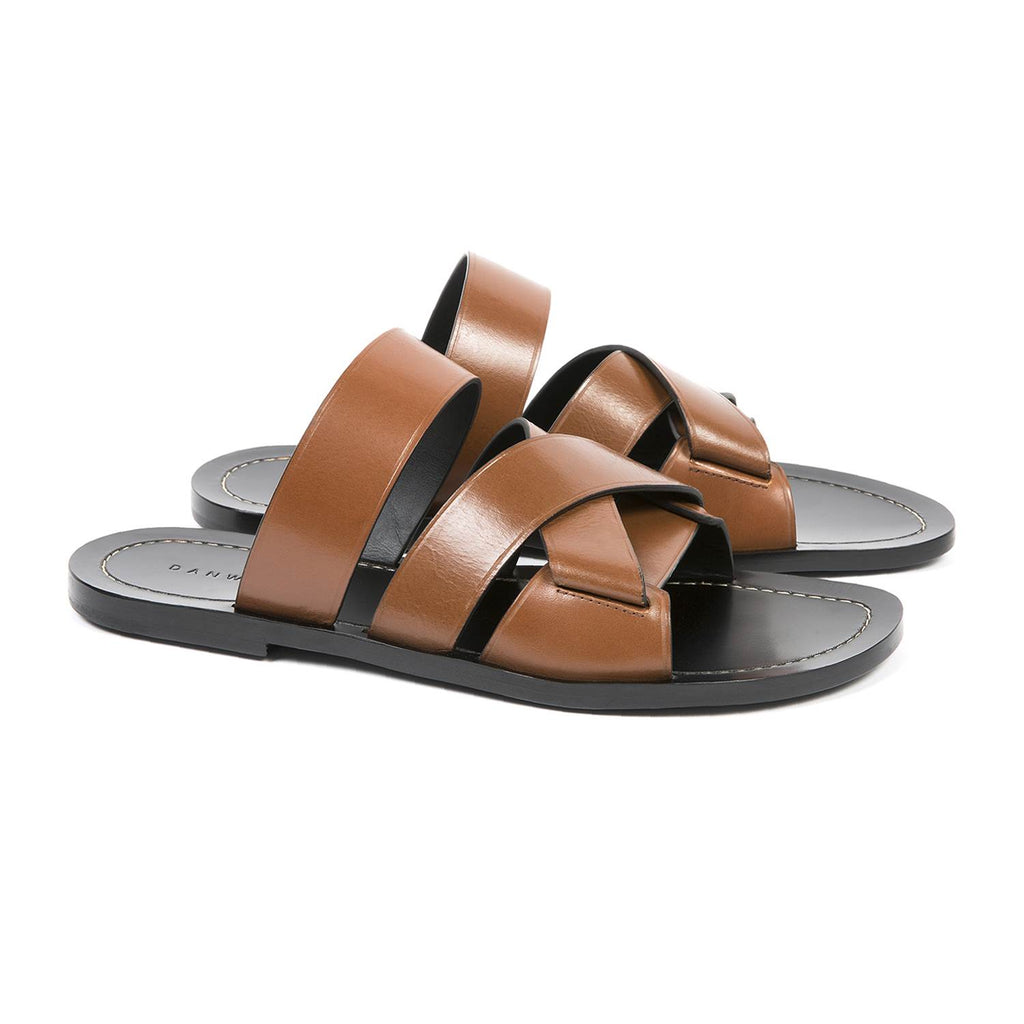 CRISSCROSS MULTI-STRAPPED LEATHER SANDAL