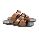 CRISSCROSS MULTI-STRAPPED LEATHER SANDAL