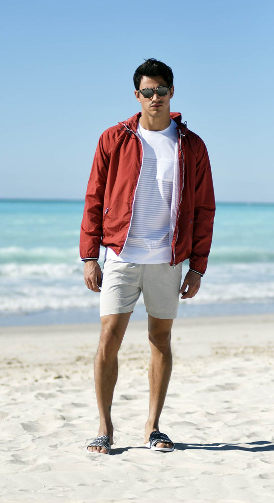 HOODED WIND BREAKER WITH RAGLAN SLEEVES