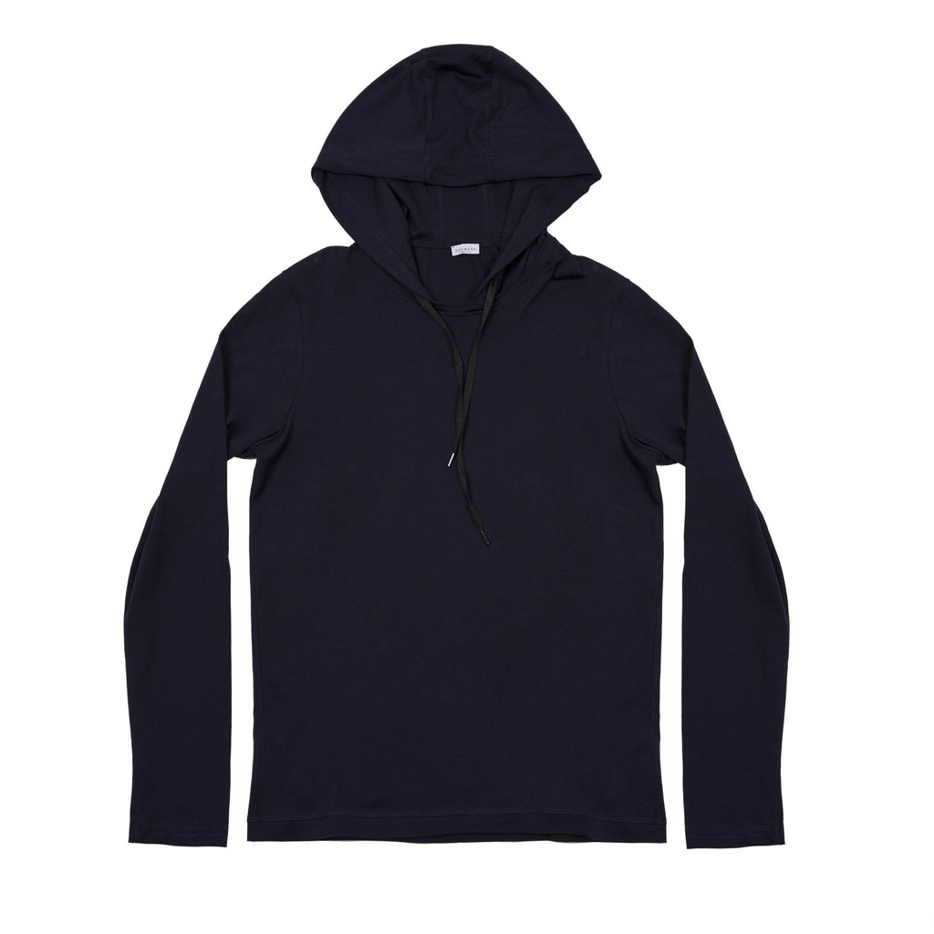 COTTON JERSEY LONG SLEEVE TEE SHIRT WITH HOOD
