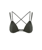 KHAKI IDRA TRIANGLE BIKINI TOP WITH DOUBLE STRAP