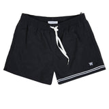 BLACK ELASTICATED SWIM SHORT