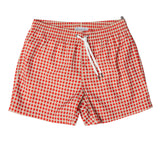RED ELASTICATED MID-LENGTH SWIM BOXER