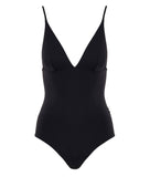 BLACK ITACA SWIMSUIT WITH V FRONT AND HIGH BACK