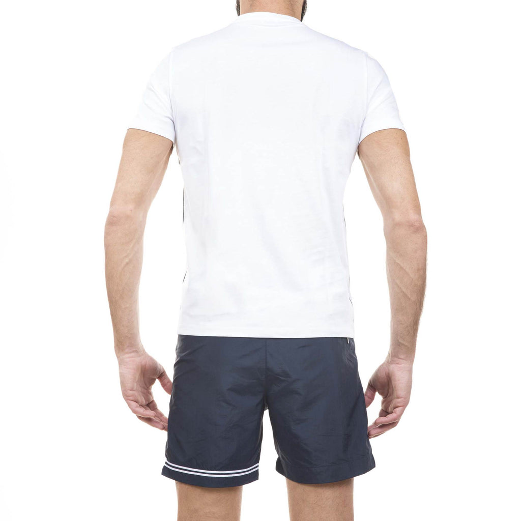 fitted v-neck tee with lateral contrast detail