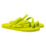 LEMON FLIP-FLOP WITH ASYMMETRIC CAGED UPPER