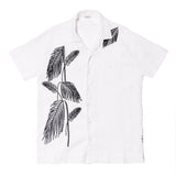 LINEN SHORT SLEEVE SHIRT WITH PALM EMBROIDERY