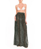 LONG SUMMER SKIRT IN PRINTED SILK AND COTTON