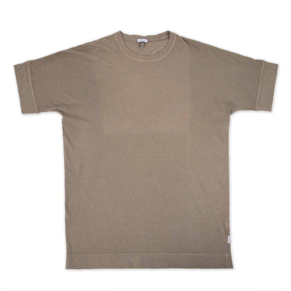 COTTON/LINEN JERSEY T-SHIRT WITH KIMONO STYLE SHORT SLEEVES