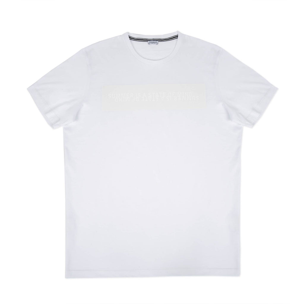 COTTON JERSEY T-SHIRT WITH TONE ON TONE SLOGAN PRINT