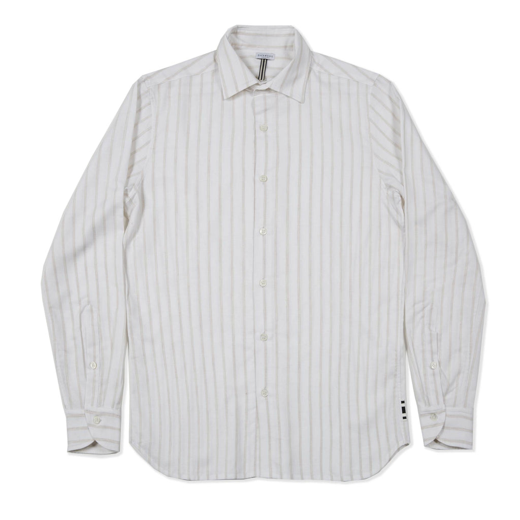 LONG SLEEVE STRIPED SHIRT IN COTTON AND LINEN