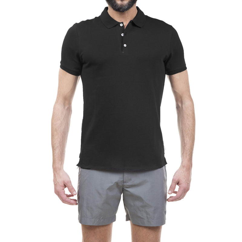 COTTON PIQUÉ POLO WITH RAW EDGE DETAIL