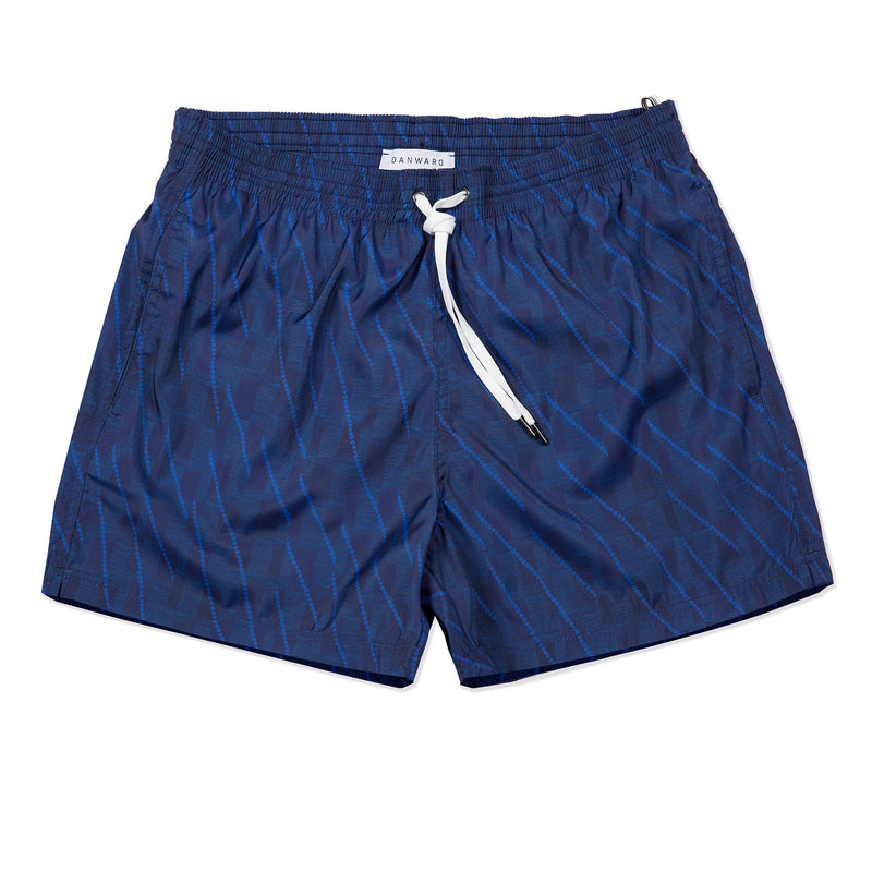 NAVY ELASTICATED MID-LENGTH SWIM BOXER