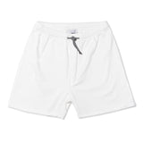 DRAWSTRING COTTON SHORT IN FINE LOOPBACK COTTON WITH RAW EDGE DETAIL