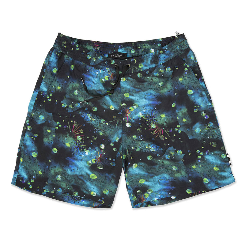 NAVY ELASTICATED MID-LENGTH SWIM SHORT