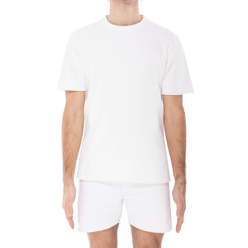 OVERSIZED COTTON TEE SHIRT IN FINE LOOPBACK WITH RAW EDGE DETAIL