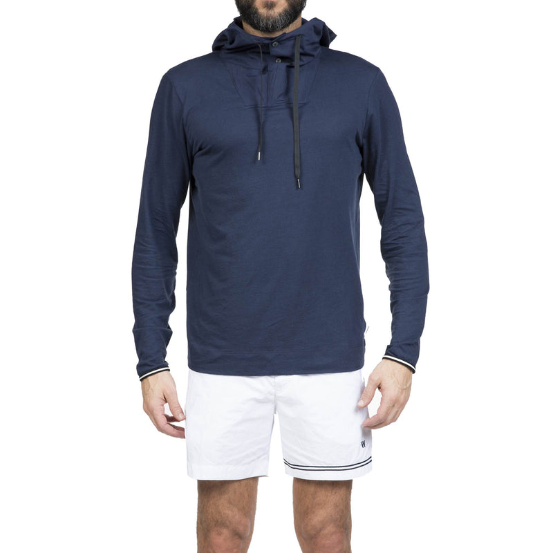 JERSEY LONG-SLEEVED T-SHIRT WITH POPLIN HOOD