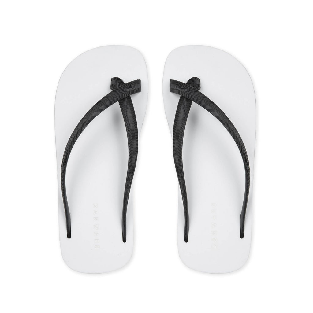 BICOLORED CROSS TOE FLIP-FLOP, WHITE WITH BLACK