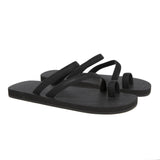 BLACK  FLIP-FLOP WITH ASYMMETRIC CAGED UPPER
