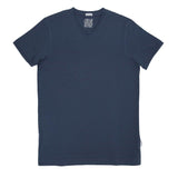 FITTED COTTON JERSEY V-NECK T-SHIRT WITH RAW EDGED SEAMS AND W LOGO INTERIOR PRINT
