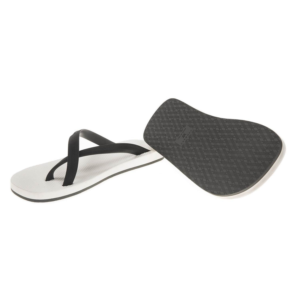 BICOLORED CROSS TOE FLIP-FLOP, WHITE WITH BLACK