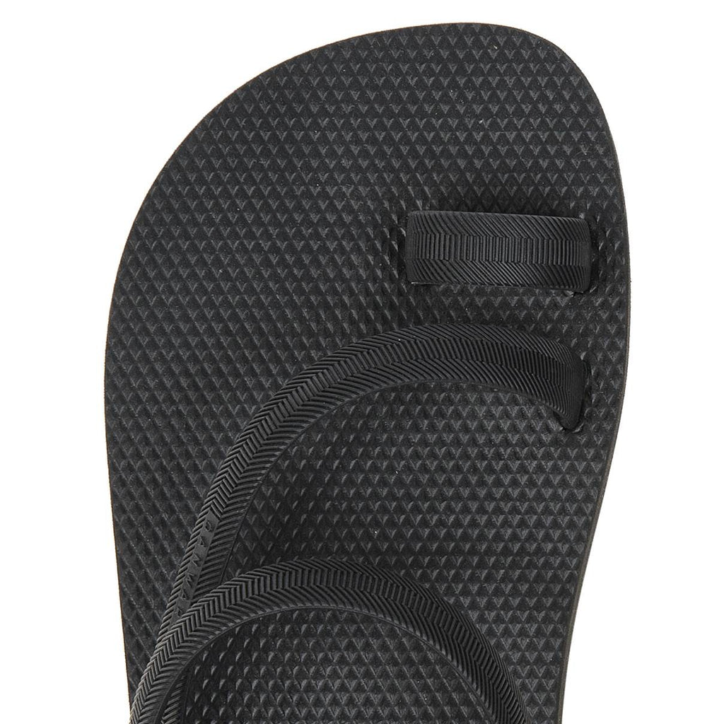 BLACK  FLIP-FLOP WITH ASYMMETRIC CAGED UPPER